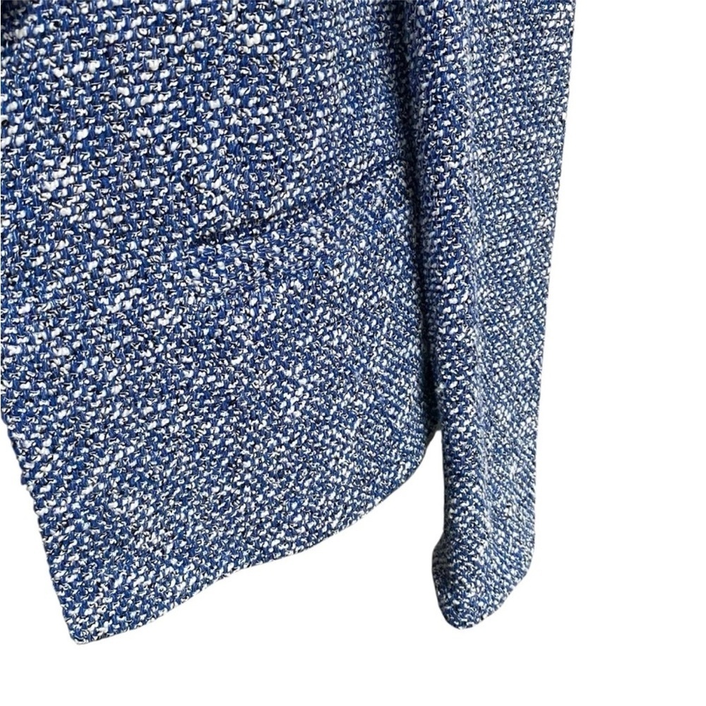 Talbots Blue White Tweed Open Front Blazer Jacket Small Boucle Career Office - Picture 7 of 15